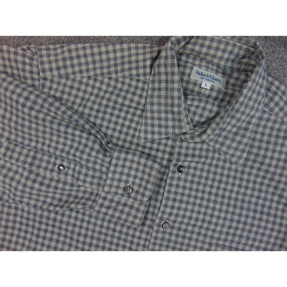 Bullock & Jones Other - Bullock Jones Flannel Shirt Mens Large Gray Gingham Check Plaid Business Smart